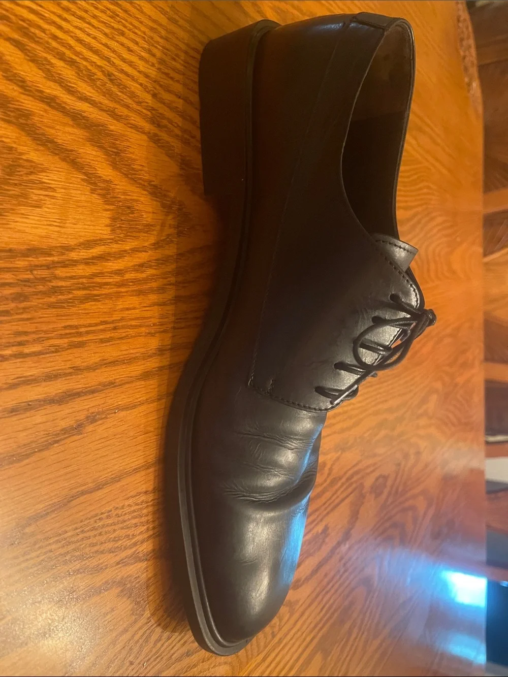 Salvatore Ferragamo Black Leather Lace-Up Oxfords